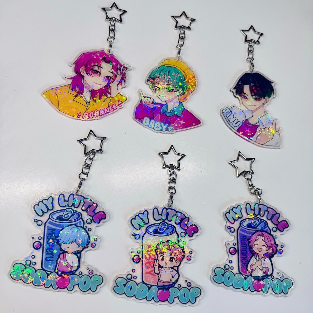 Saja Boys / K-Pop Demon Hunters Acrylic Keychains Set of 6